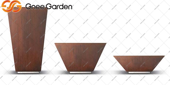Corten steel planter boxes