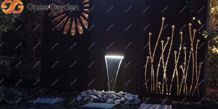 Corten Steel artificial fountain for home