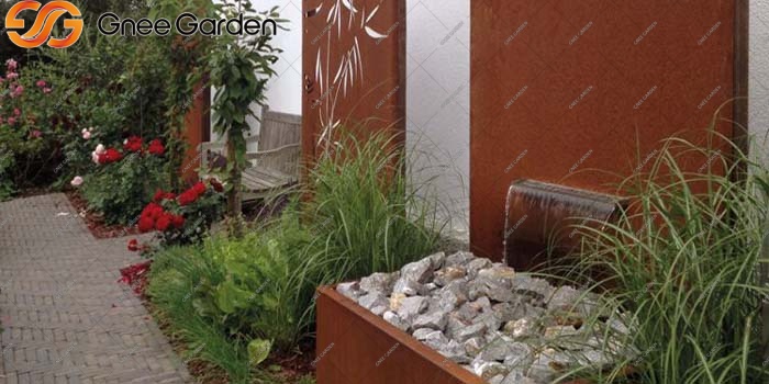 Corten Steel artificial water fountain for garden
