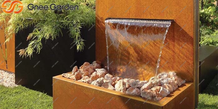Corten Steel artificial fountains waterfalls indoor