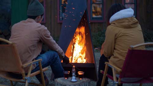 Corten steel wood fire heaters