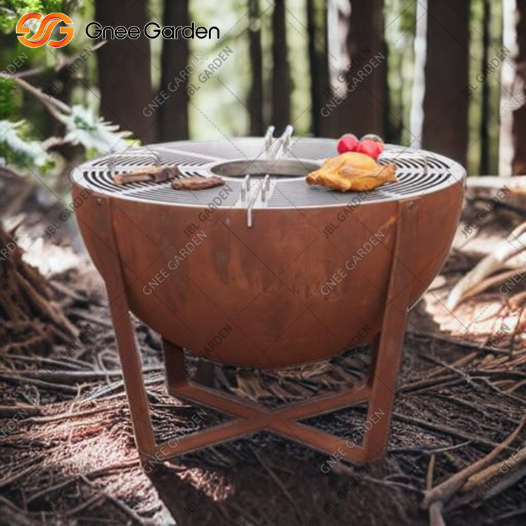 Corten Garden Bbq Brasero Grill Bowl