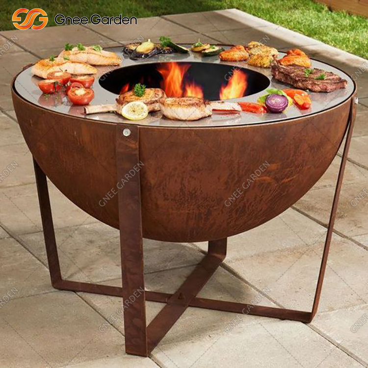 Corten Garden Bbq Brasero Grill Bowl