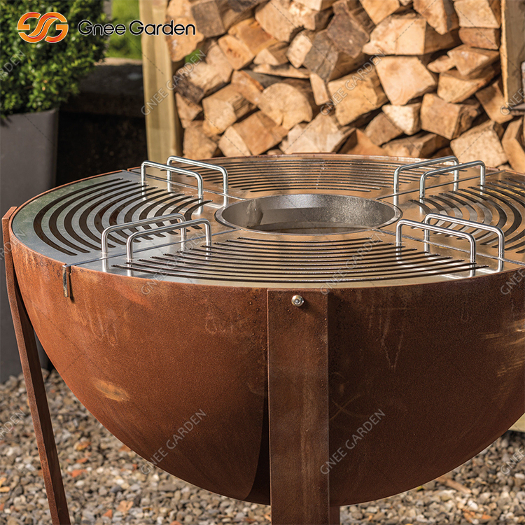 Corten Garden Bbq Brasero Grill Bowl