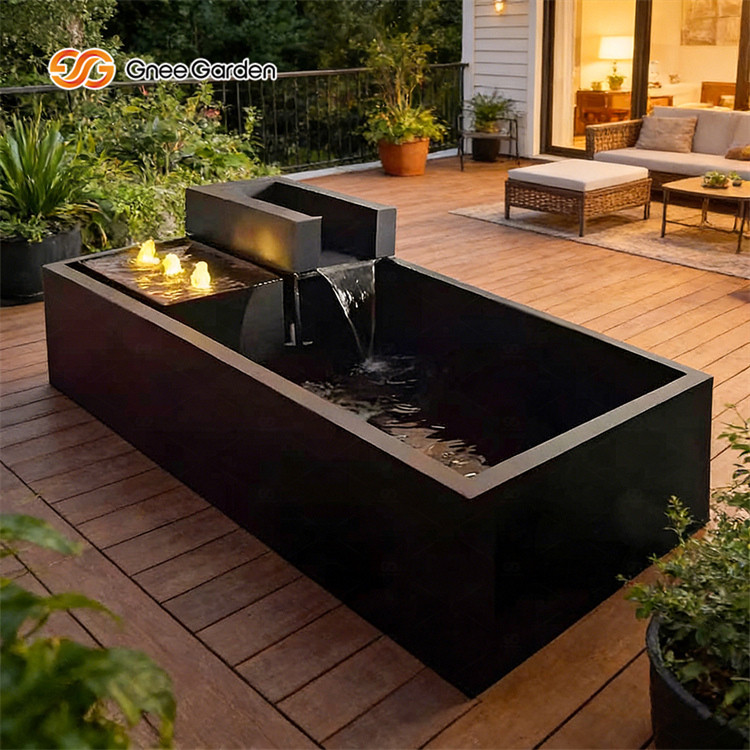 Steel Water Features With LED Lighting