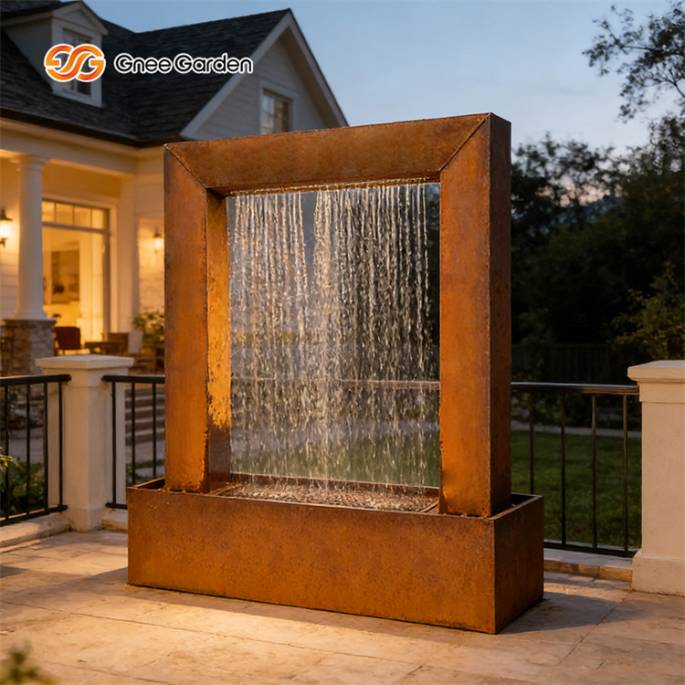 Rain Curtain Corten Steel Fountain Outdoor