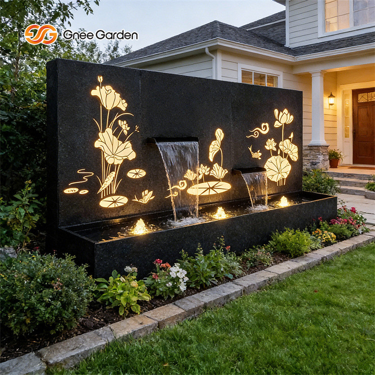 Modern Metal Wall Mount Waterfall Outdoor