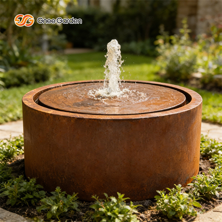 Garden Corten Steel Round Water Table