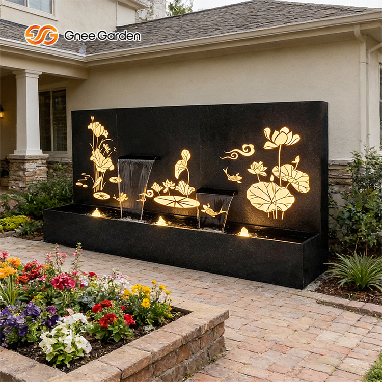 Modern Metal Wall Mount Waterfall Outdoor