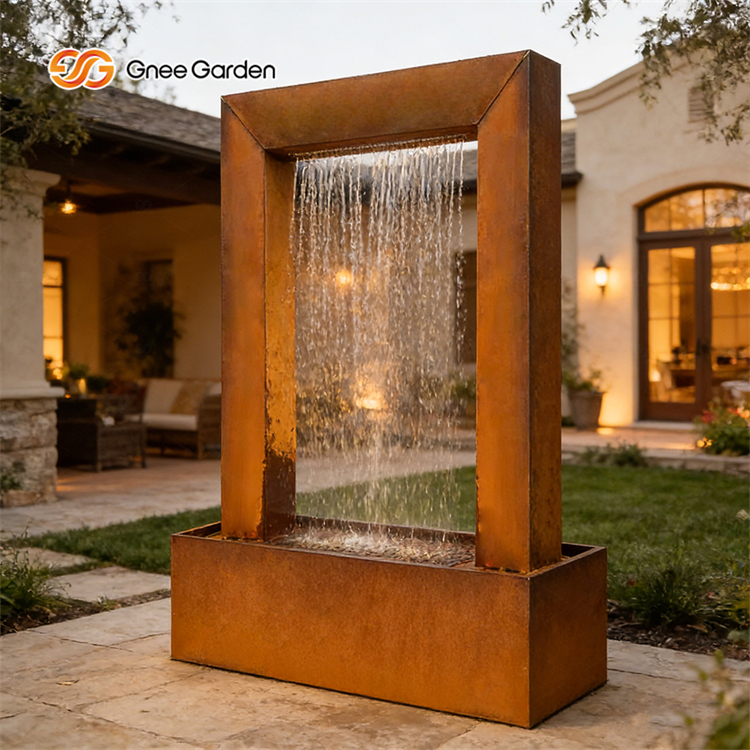 Rain Curtain Corten Steel Fountain Outdoor