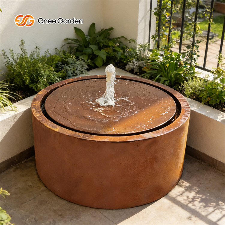 Garden Corten Steel Round Water Table