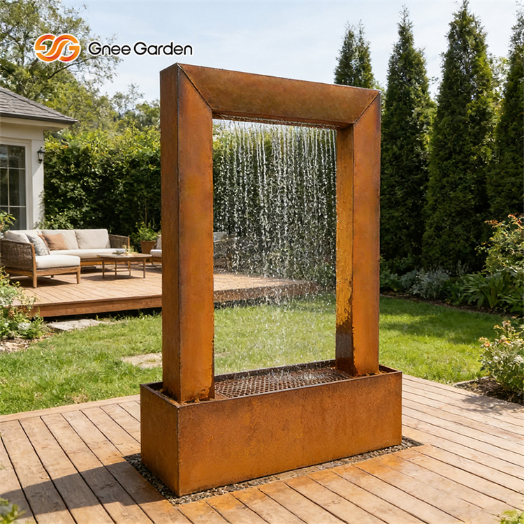 Rain Curtain Corten Steel Fountain Outdoor
