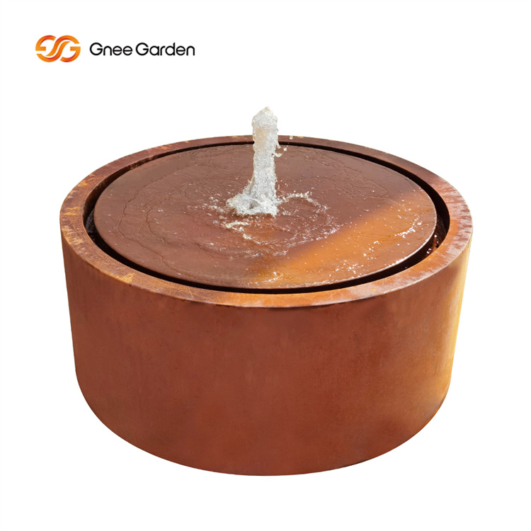 Garden Corten Steel Round Water Table